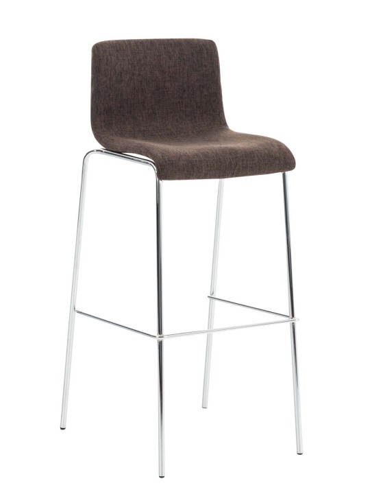 Barstol Hoover stof 4 fods stel krom, brun Barstol Hoover stof 4 fods stel krom, brun