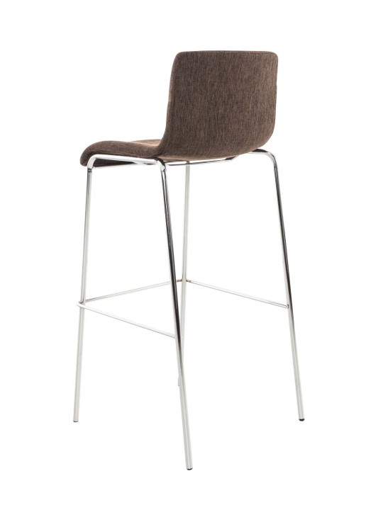 Barstol Hoover stof 4 fods stel krom, brun Barstol Hoover stof 4 fods stel krom, brun