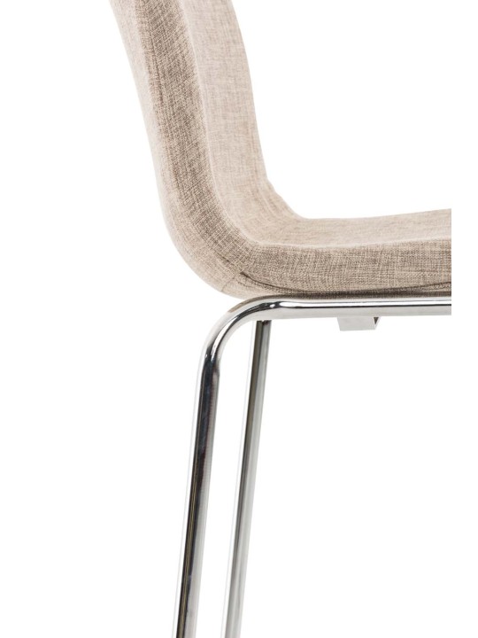 Barstol Hoover stof 4 fods stel krom, creme Barstol Hoover stof 4 fods stel krom, creme