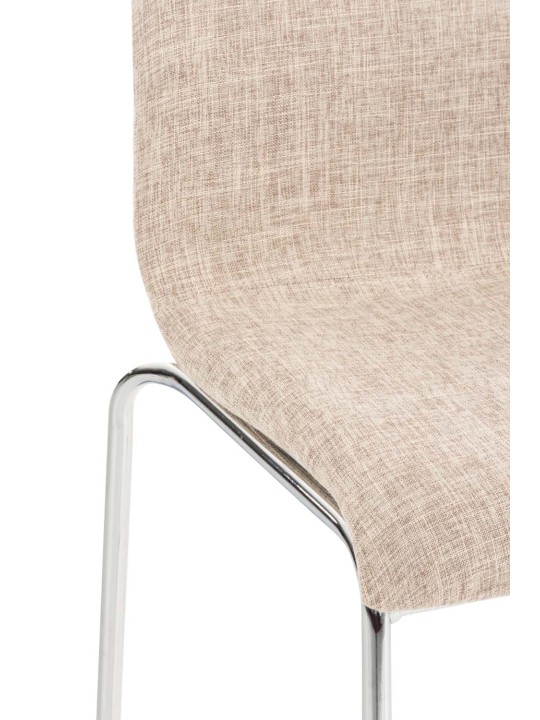 Barstol Hoover stof 4 fods stel krom, creme Barstol Hoover stof 4 fods stel krom, creme