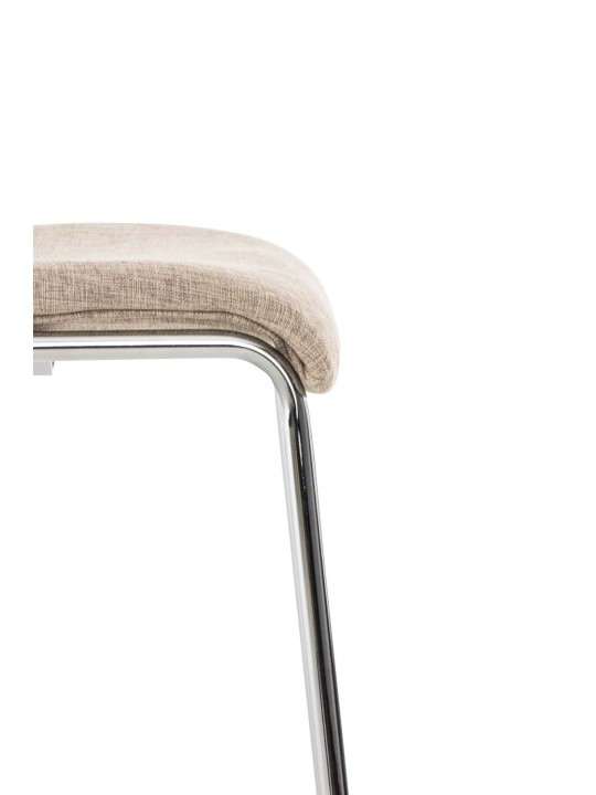 Barstol Hoover stof 4 fods stel krom, creme Barstol Hoover stof 4 fods stel krom, creme