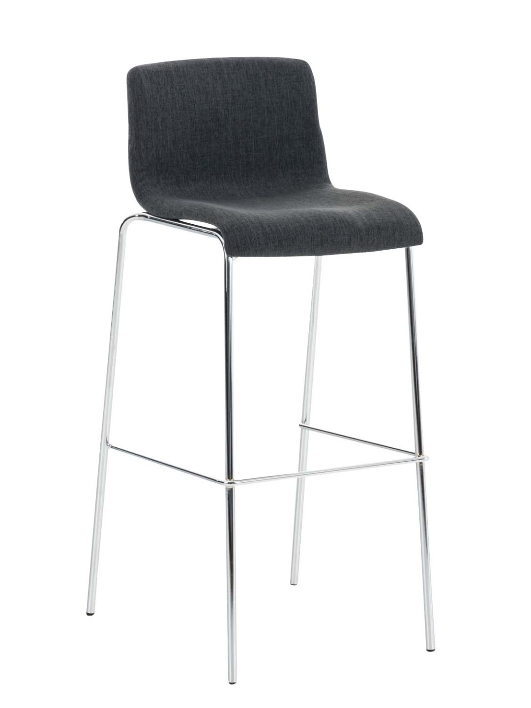 Barstol Hoover stof 4 fods stel krom, mørkegrå