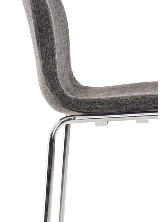 Barstol Hoover stof 4 fods stel krom, lysegrå Barstol Hoover stof 4 fods stel krom, lysegrå