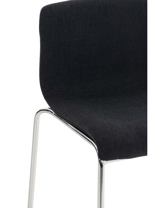 Barstol Hoover stof 4 fods stel krom, sort Barstol Hoover stof 4 fods stel krom, sort