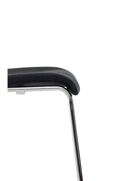 Barstol Hoover stof 4 fods stel krom, sort Barstol Hoover stof 4 fods stel krom, sort