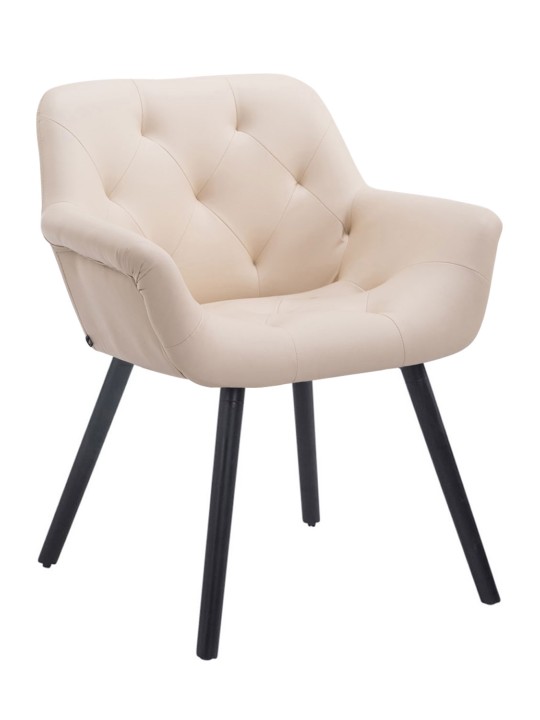 Besøgsstol Cassidy imiteret læder, creme