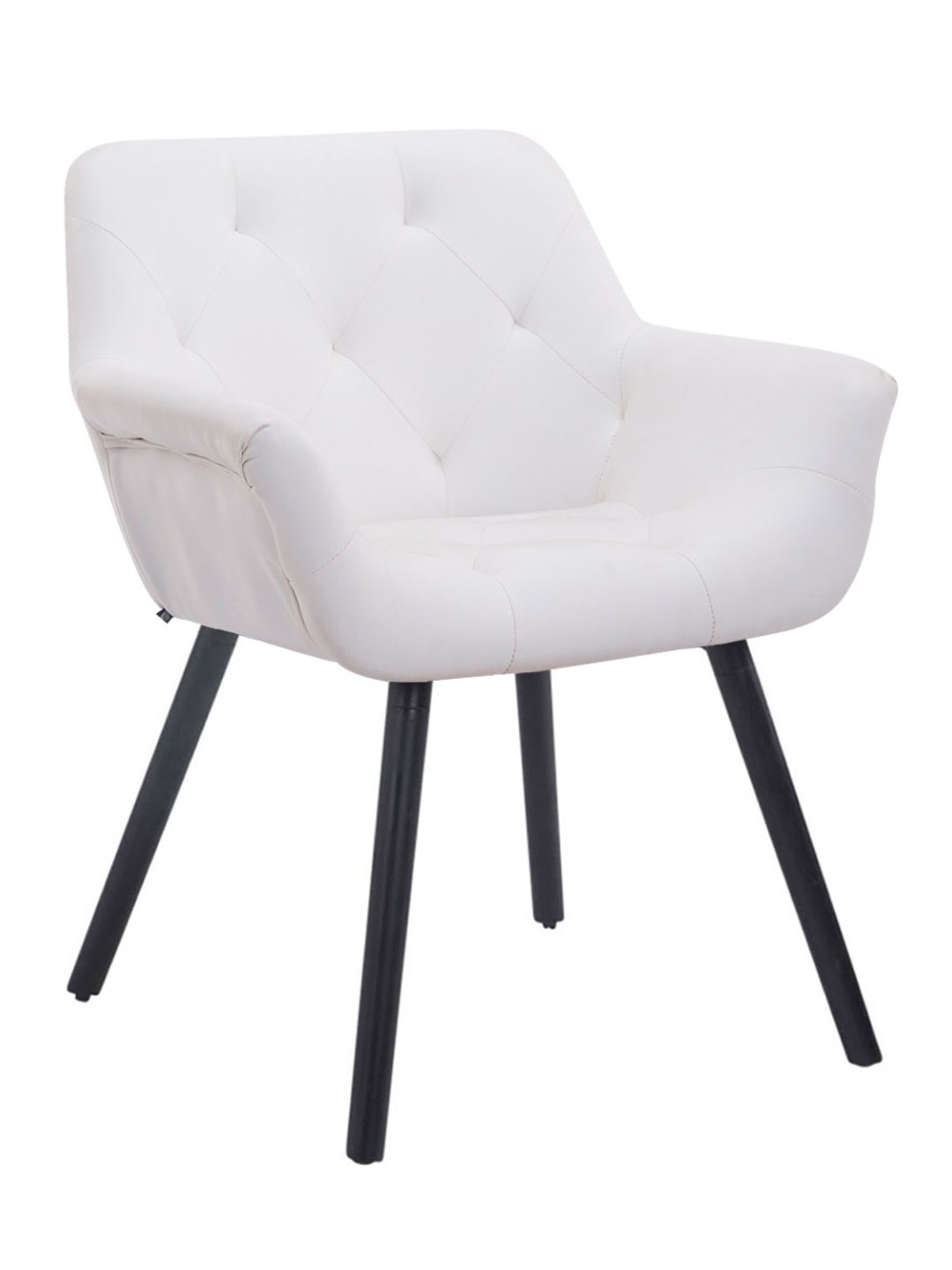 Besøgsstol Cassidy imiteret læder, hvid