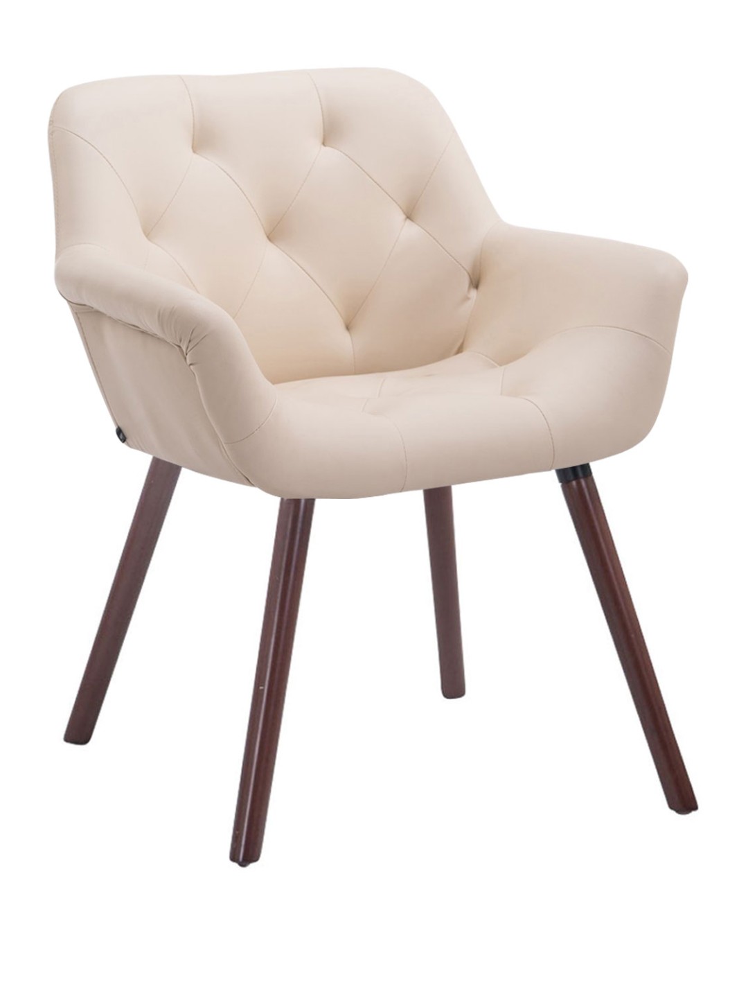 Besøgsstol Cassidy valnød, creme