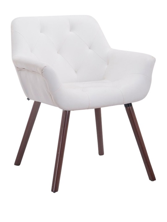 Besøgsstol Cassidy valnød, hvid Besøgsstol Cassidy valnød, hvid