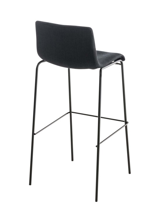 Barstol Hoover stof 4 fods stel, sort Barstol Hoover stof 4 fods stel, sort