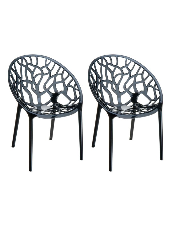 SÆT med 2 stabelstole CRYSTAL, sort SÆT med 2 stabelstole CRYSTAL, sort