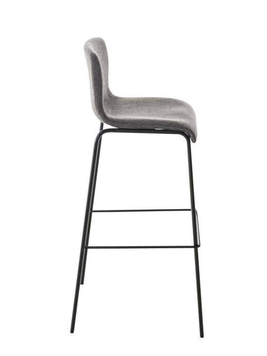 Sæt med 2 barstole Hoover stof 4 fods stel, lysegrå