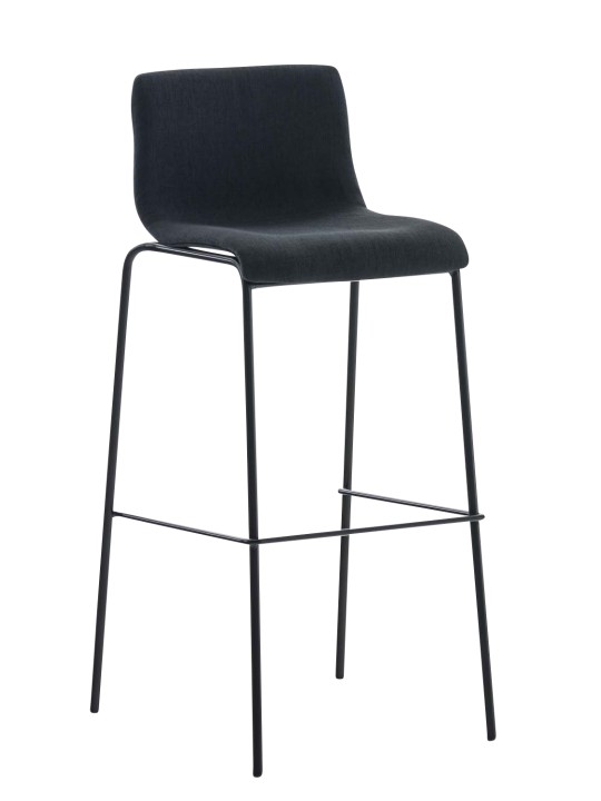 Sæt med 2 barstole Hoover stof 4 fods stel, sort