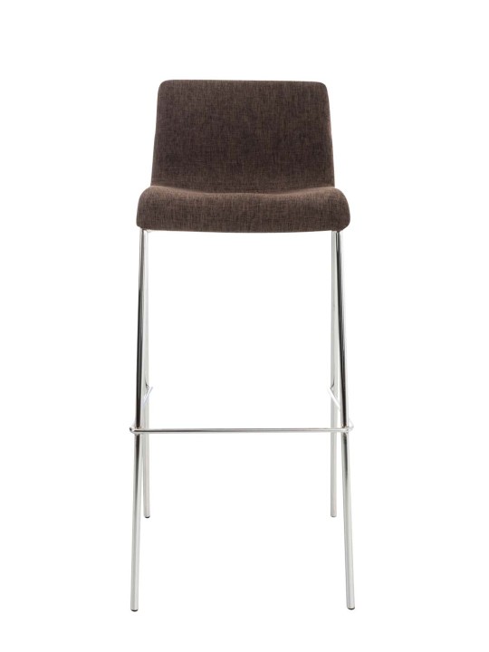 Sæt med 2 barstole Hoover stof 4 fods stel krom, brun