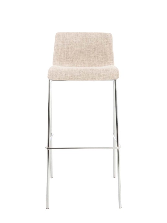 Sæt med 2 barstole Hoover stof 4 fods stel krom, creme