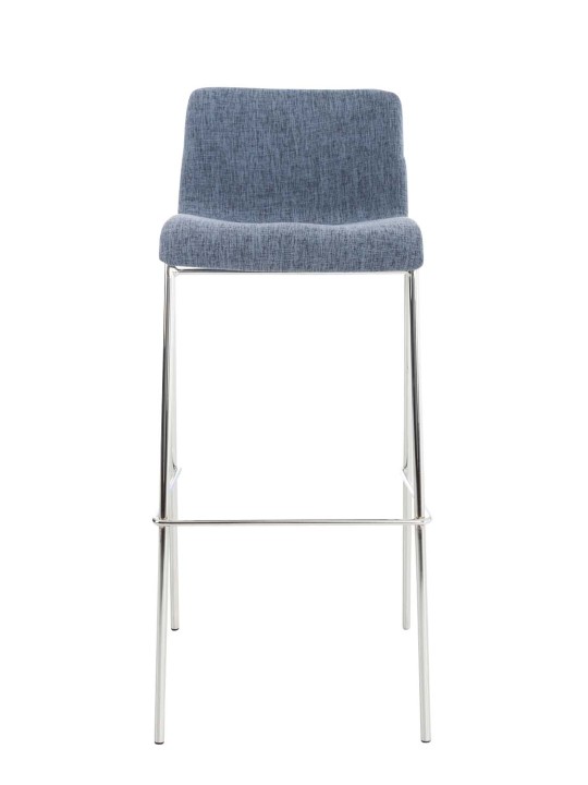Sæt med 2 barstole Hoover stof 4 fods stel krom, blå