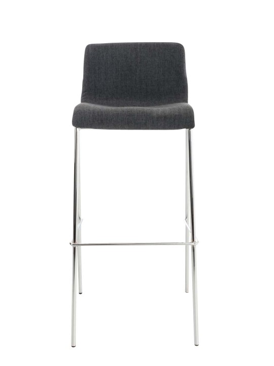 Sæt med 2 barstole Hoover stof 4 fods stel krom, mørkegrå