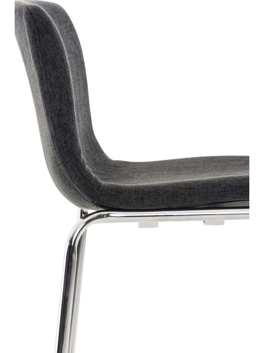 Sæt med 2 barstole Hoover stof 4 fods stel krom, mørkegrå