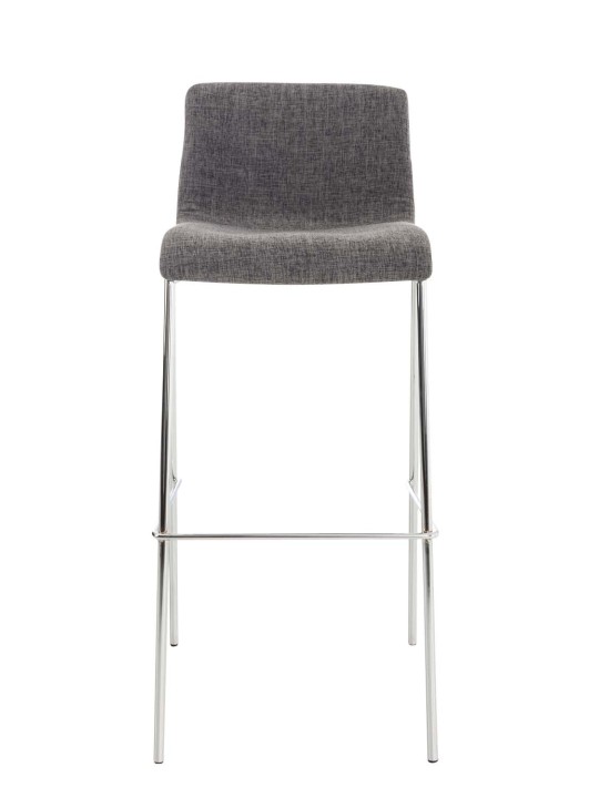 Sæt med 2 barstole Hoover stof 4 fods stel krom, lysegrå