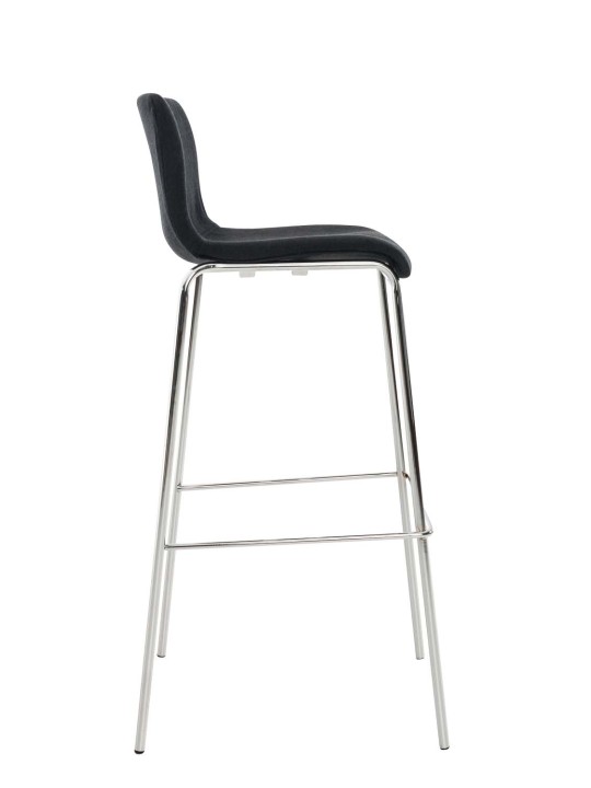 Sæt med 2 barstole Hoover stof 4 fods stel krom, sort