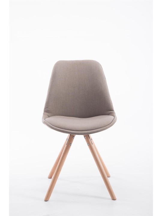 Besøgsstol Toulouse stof Natura rund, taupe Besøgsstol Toulouse stof Natura rund, taupe
