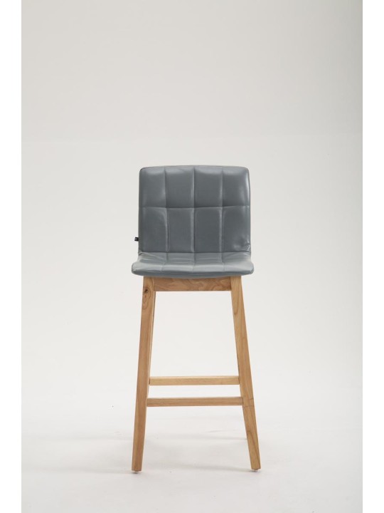 Sæt med 2 barstole Bregenz kunstlæder natur, grå