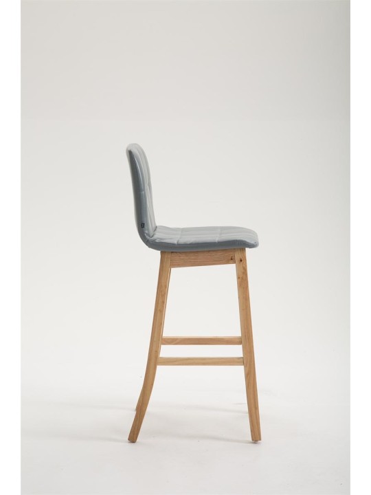 Sæt med 2 barstole Bregenz kunstlæder natur, grå