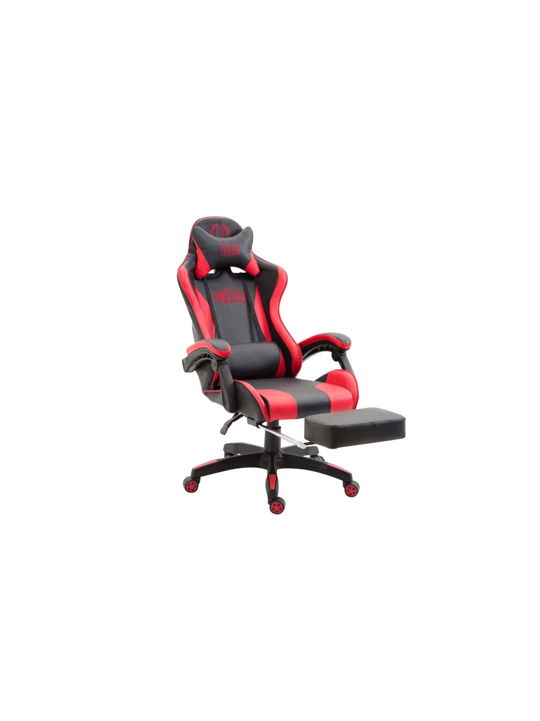 Kontorstol Ignite imiteret læder, sort/rød