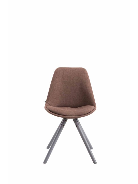 Besøgsstol Toulouse stof rund grå, brun