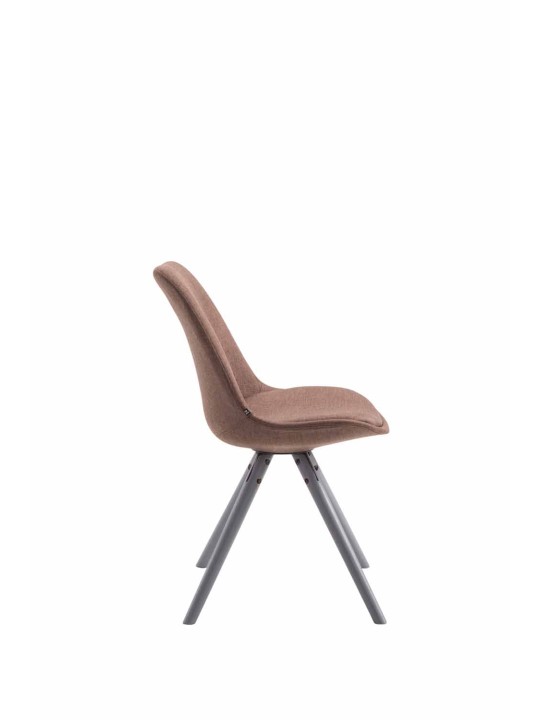 Besøgsstol Toulouse stof rund grå, brun