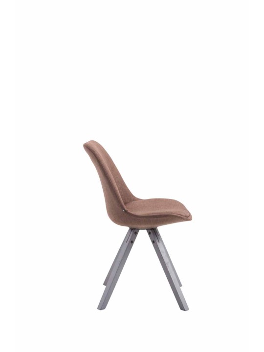 Besøgsstol Toulouse stof Firkantet grå, brun Besøgsstol Toulouse stof Firkantet grå, brun