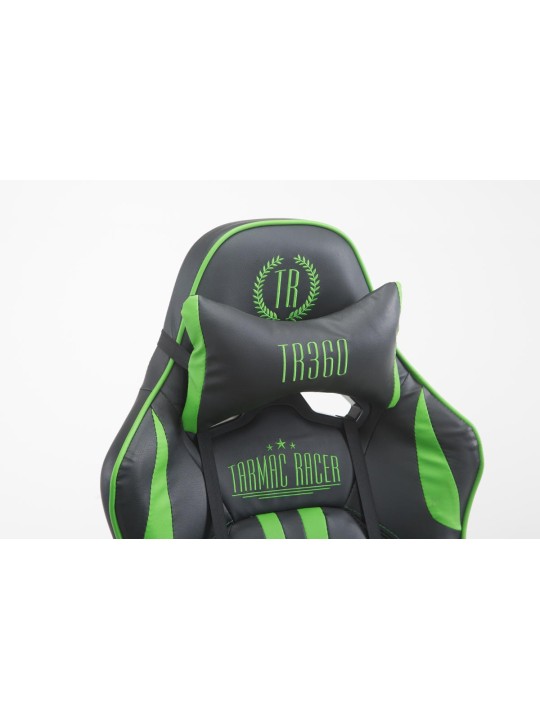 Racing kontorstol Limit V2 kunstlæder med fodstøtte, sort/grøn