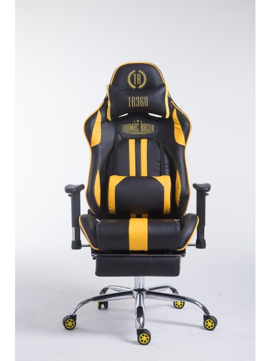 Racing kontorstol Limit V2 kunstlæder med fodstøtte, sort/gul