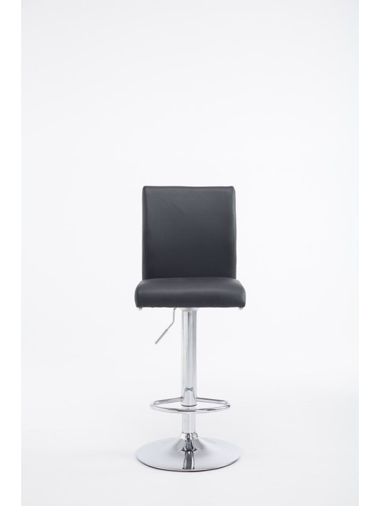 Sæt med 2 barstole Köln imiteret læder krom, sort