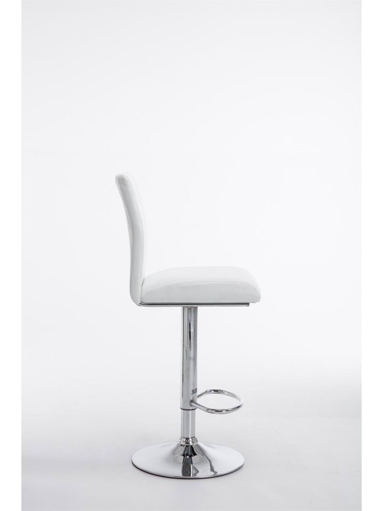 Sæt med 2 barstole Köln imiteret læder krom, hvid