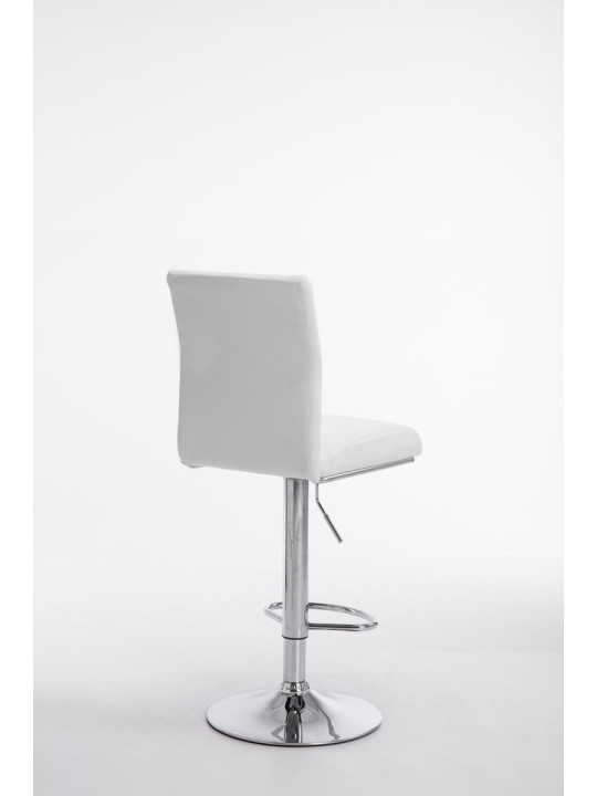 Sæt med 2 barstole Köln imiteret læder krom, hvid