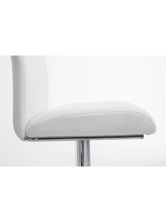 Sæt med 2 barstole Köln imiteret læder krom, hvid