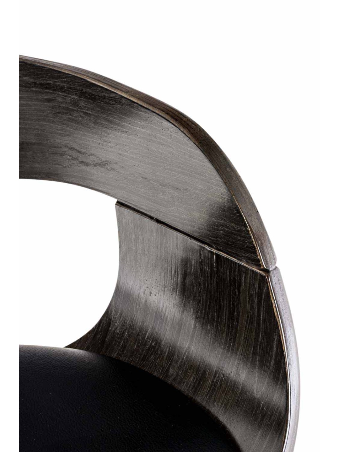 Sæt med 2 barstole Kingston C imiteret læder, sort/grå