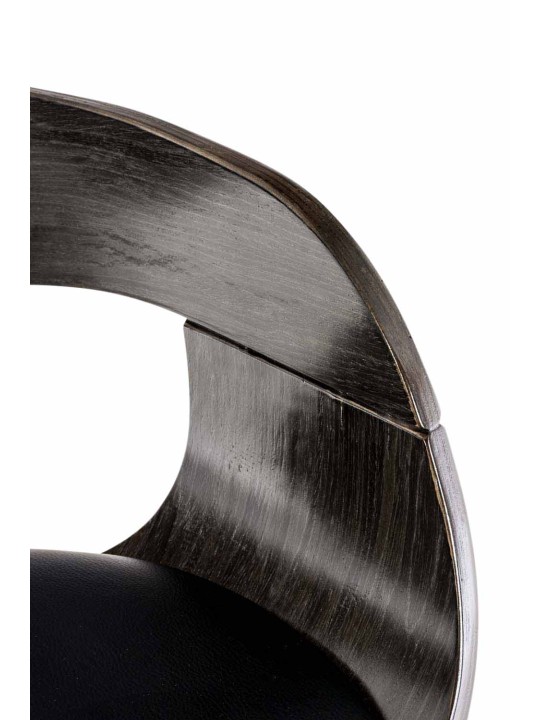 Sæt med 2 barstole Kingston C imiteret læder, sort/grå Sæt med 2 barstole Kingston C imiteret læder, sort/grå