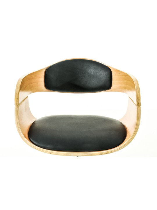 Sæt med 2 barstole Kingston C imiteret læder, natur/sort