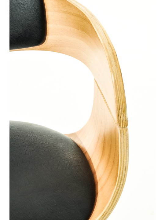 Sæt med 2 barstole Kingston C imiteret læder, natur/sort