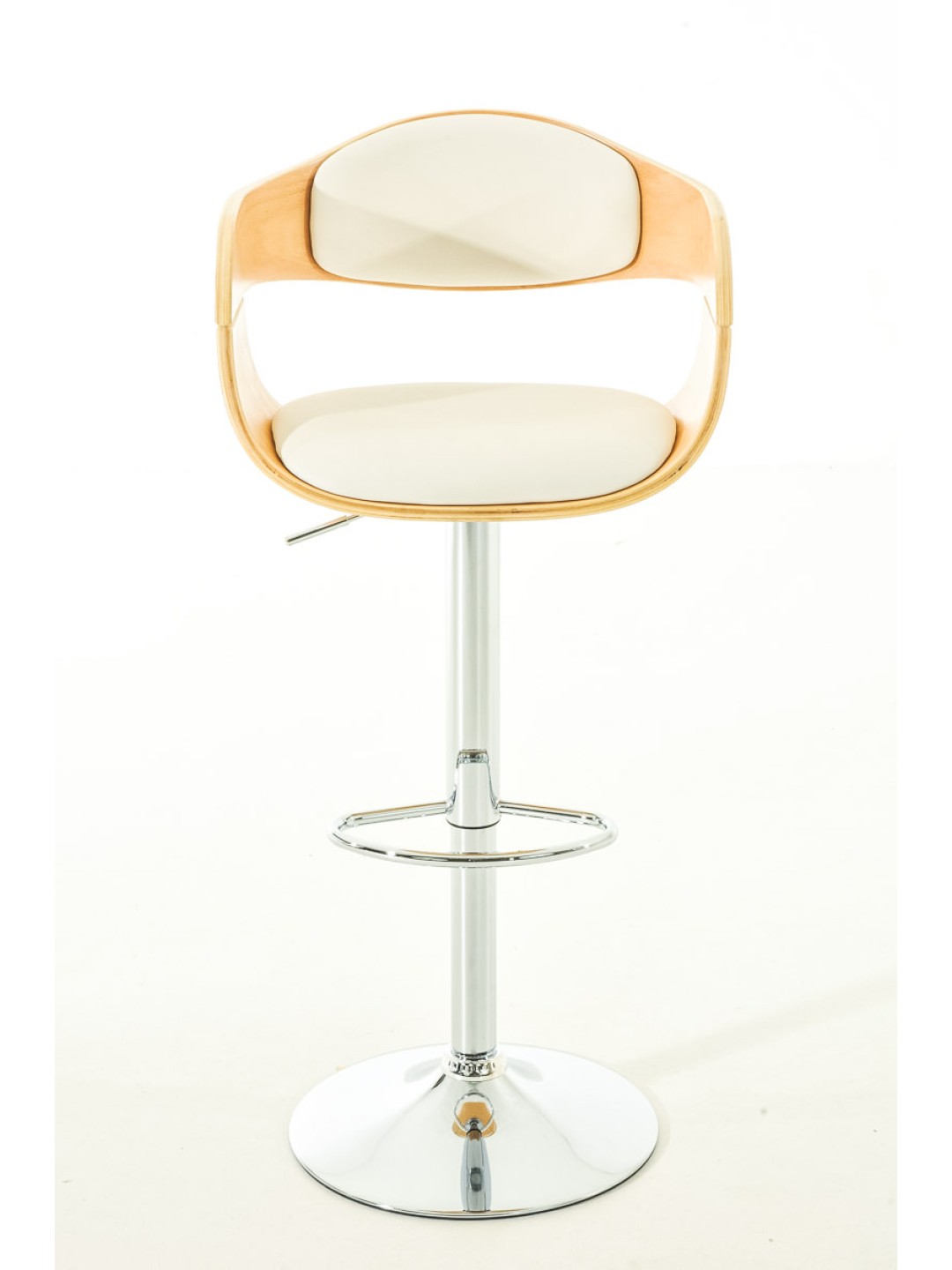 Sæt med 2 barstole Kingston C imiteret læder, natur/hvid