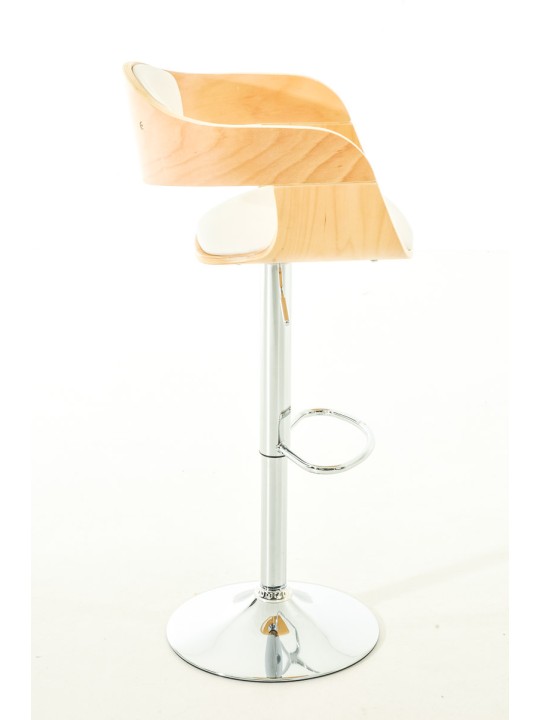 Sæt med 2 barstole Kingston C imiteret læder, natur/hvid