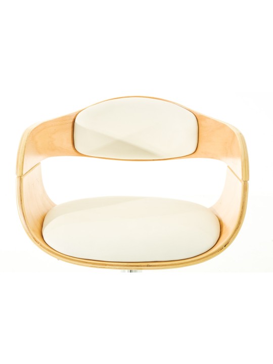 Sæt med 2 barstole Kingston C imiteret læder, natur/hvid