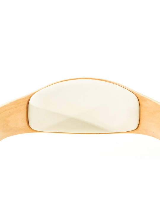 Sæt med 2 barstole Kingston C imiteret læder, natur/hvid