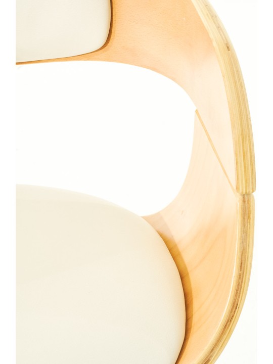 Sæt med 2 barstole Kingston C imiteret læder, natur/hvid