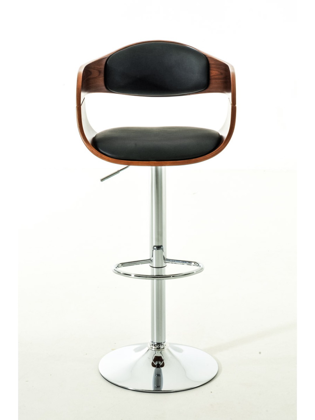 Sæt med 2 barstole Kingston C imiteret læder, valnød/sort