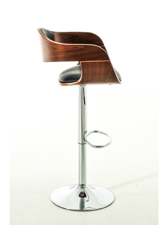 Sæt med 2 barstole Kingston C imiteret læder, valnød/sort