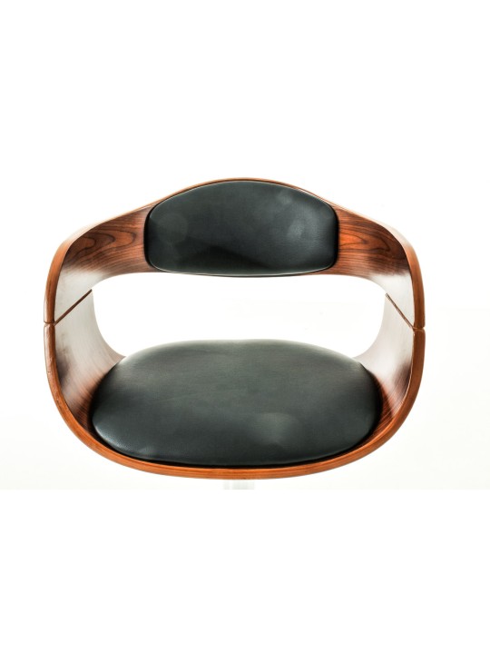 Sæt med 2 barstole Kingston C imiteret læder, valnød/sort