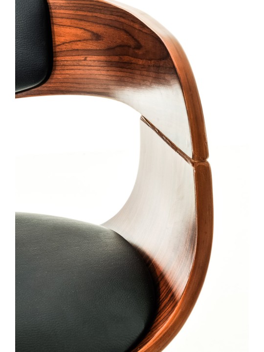 Sæt med 2 barstole Kingston C imiteret læder, valnød/sort